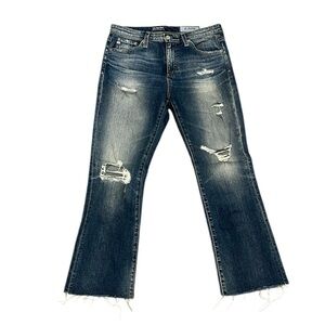 AG The Jodi Crop high rise slim flare distressed size 27R